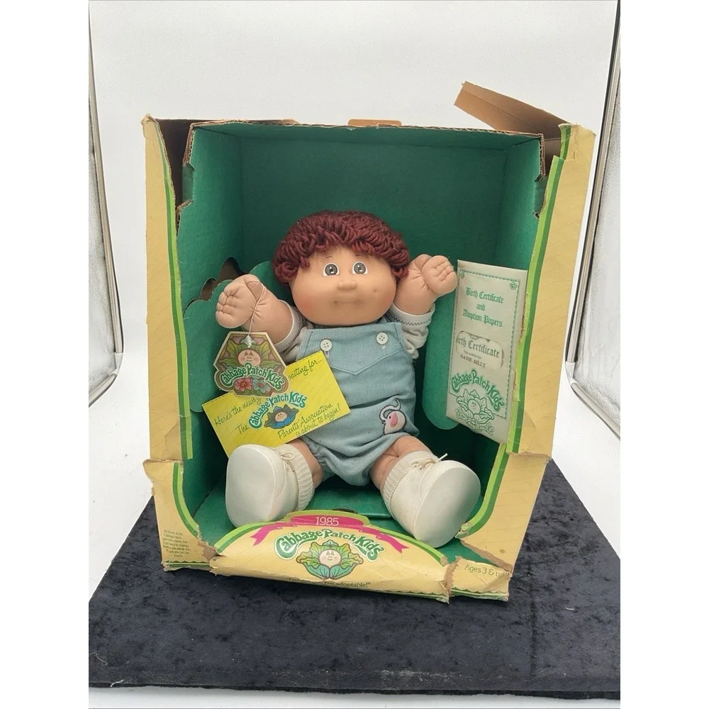 Vintage 1985 Coleco Cabbage Patch Kids In Box W/Certificate Boy, Davie Billy